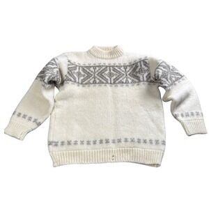 North Star Denmark Thick Wool Sweater Unisex Size Small Vintage Fair Isle Nordic
